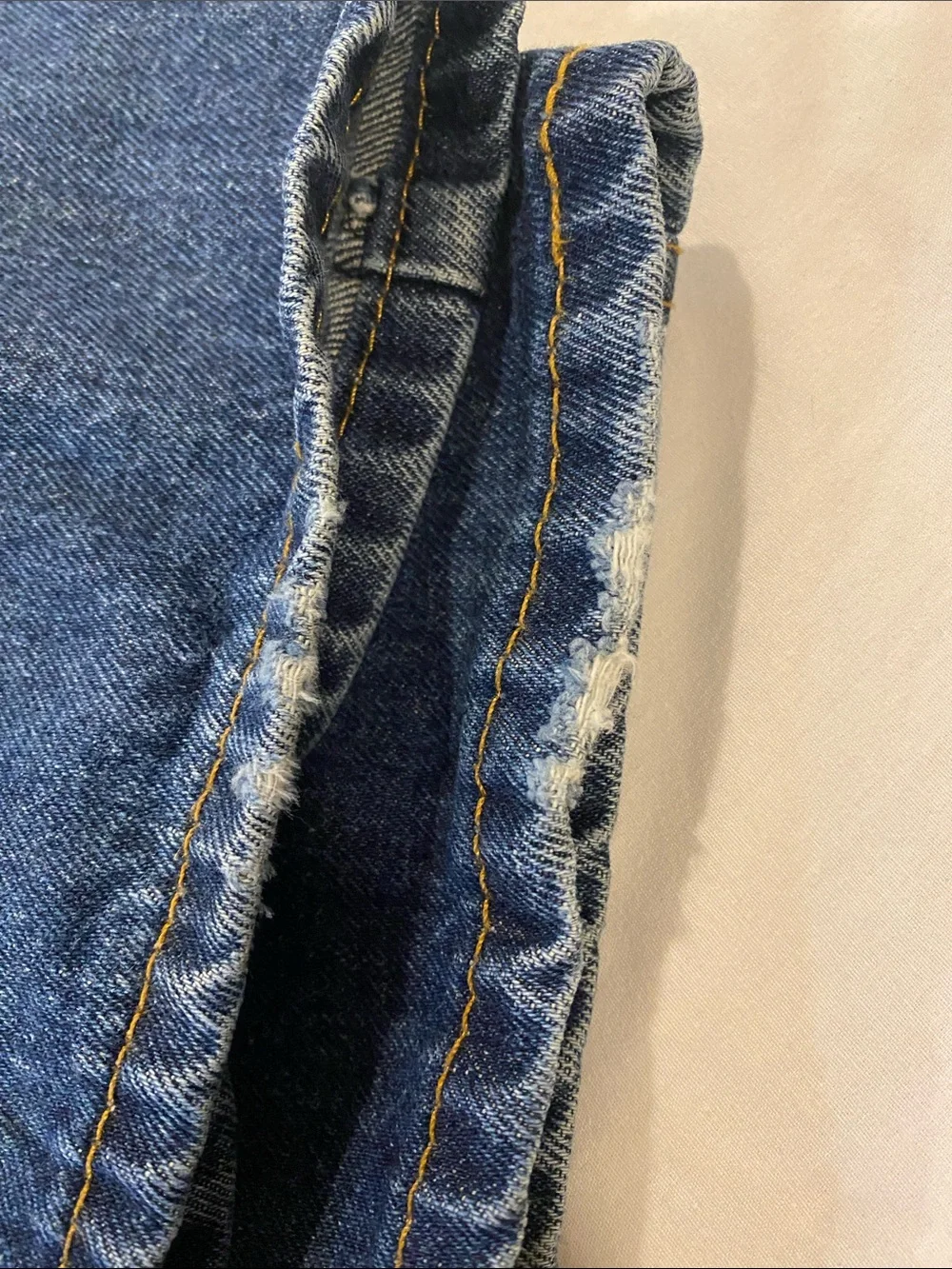 Levi's Men's 2018 Dark Blue 505 Straight Jeans with Leather